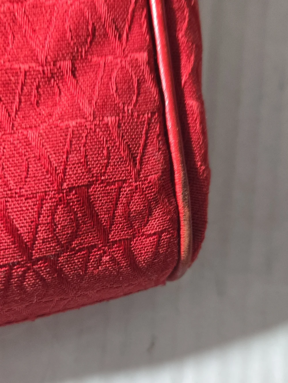 Valentino Garavani Red Leather-Trim Envelope Clutch with Matching Wallet